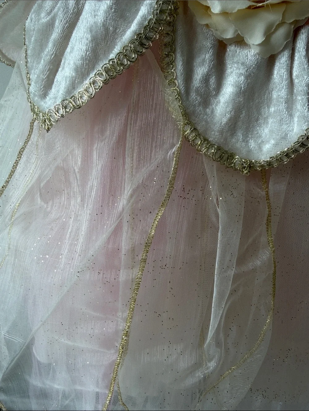 Girl’s Halloween Pink & Ivory Delicate Fairy Dress Costume